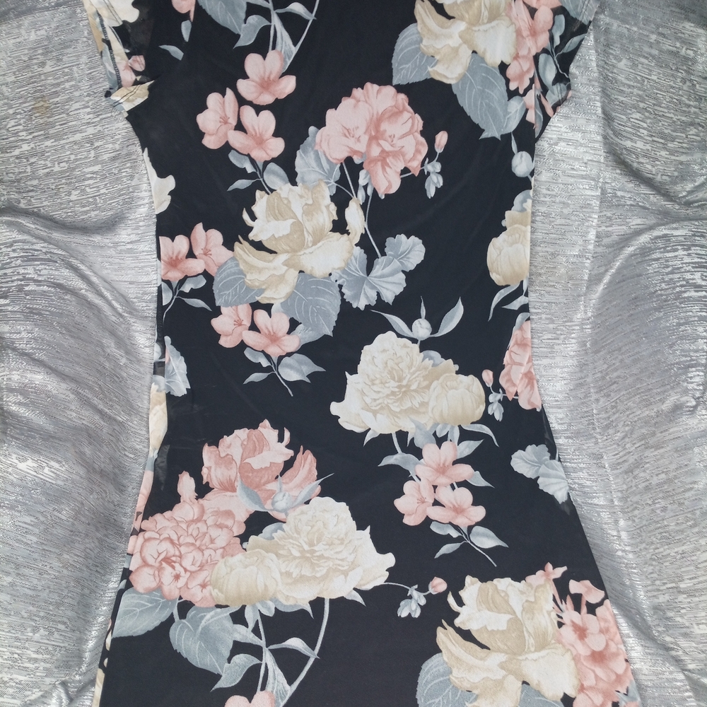 Floral Black Dress